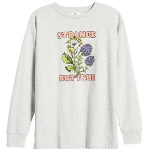 BP Nordstrom Strange But True Floral Graphic Cotton Long Sleeve Tee M